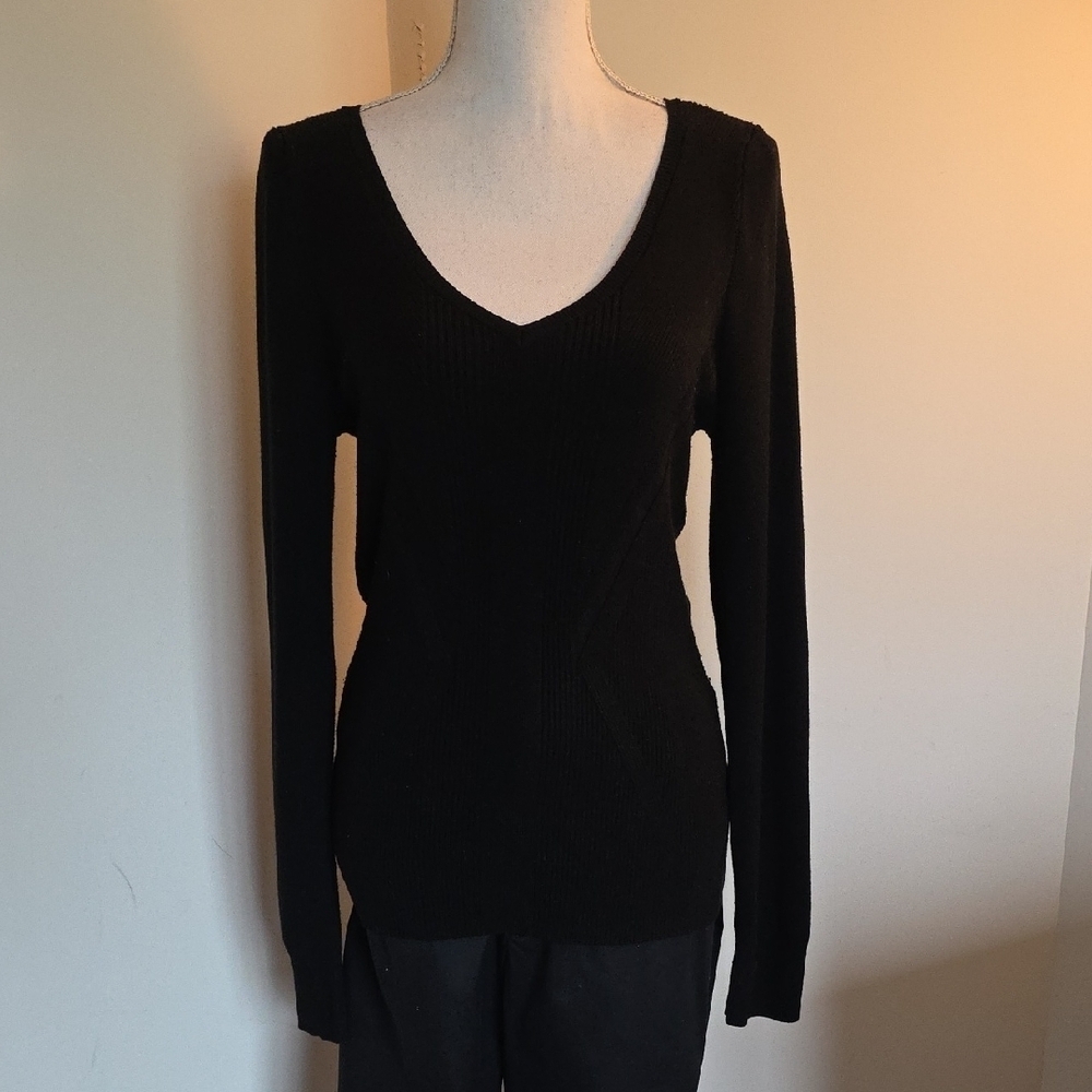 White House Black Market Classic Black Knit Top